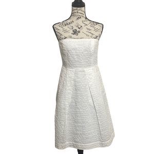 J. Crew Lorelie Strapless Dress in White Seersucker
